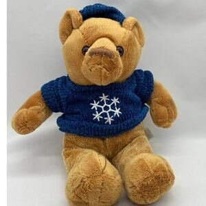 Saks Parisian Teddy Bear with Blue Knit Sweater &‎ Hat Plush